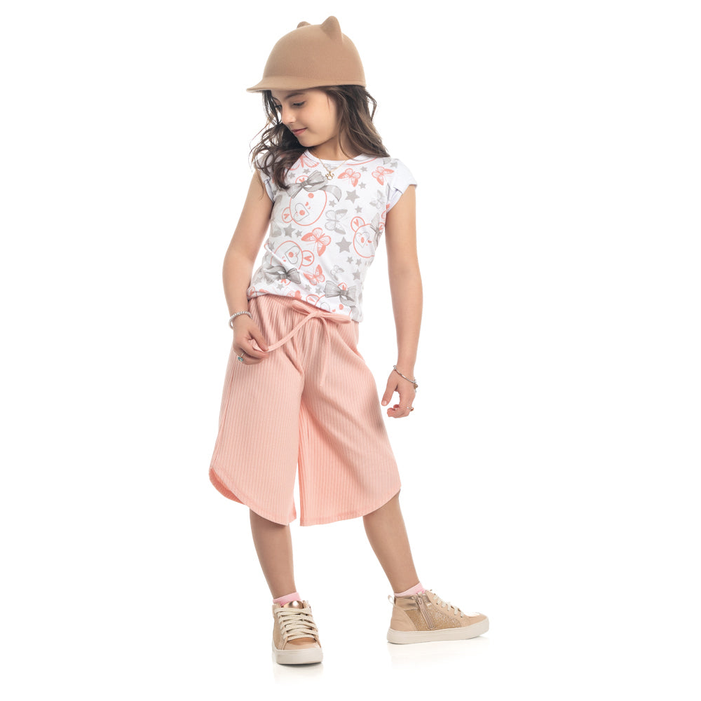 Girls T-Shirt and 3/4 Pants Set