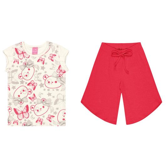 Girls T-Shirt and 3/4 Pants Set