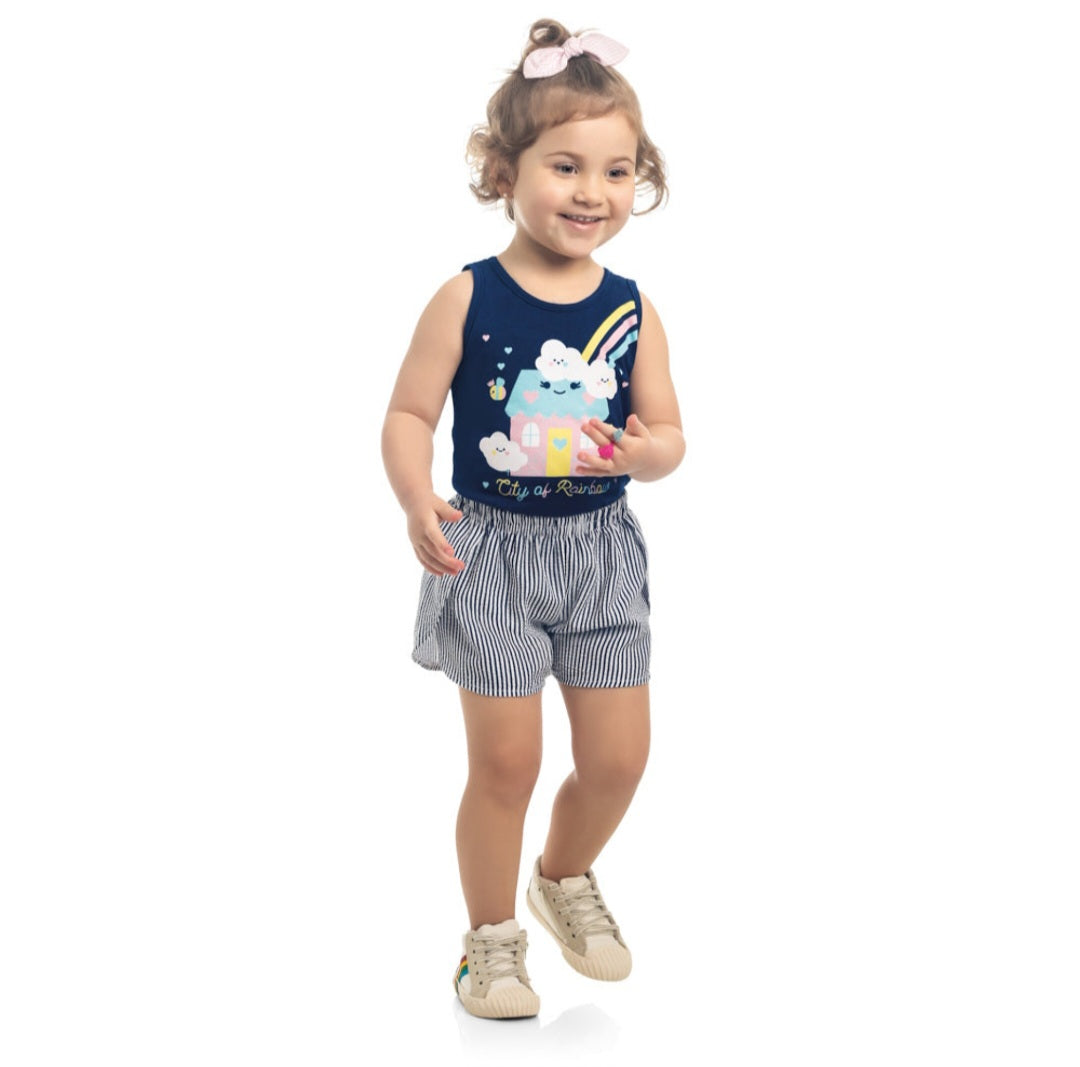 Cotton shirt and shorts set