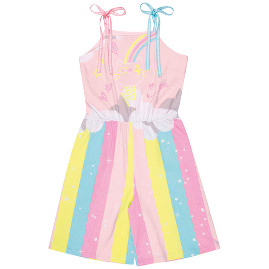 Girls Rainbow Shorts Jumpsuit