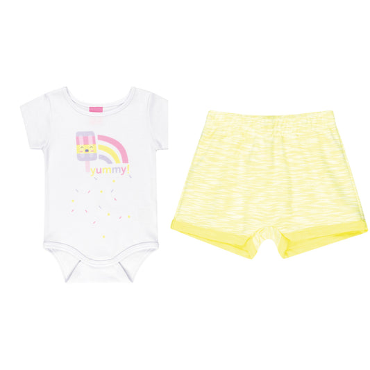 Baby Neon Ice-cream Top and Shirts Set